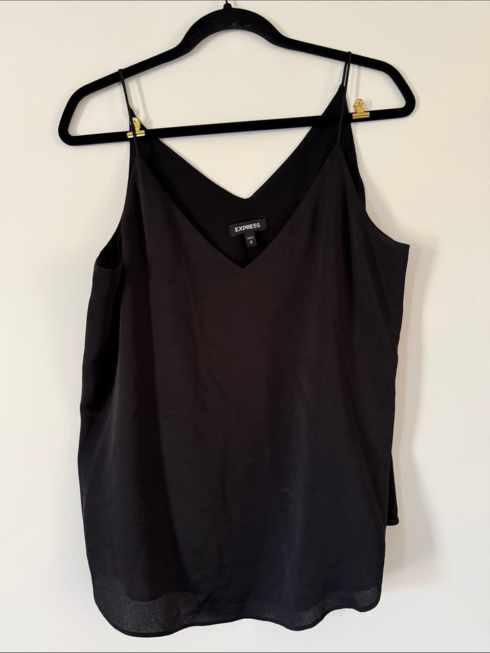 Express Black V-Neck Slim Strap Camisole